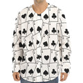 Ace Playing Cards Pattern Print Long Sleeve Baseball Jersey