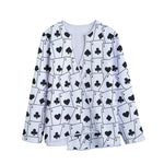 Ace Playing Cards Pattern Print Long Sleeve Short Coat
