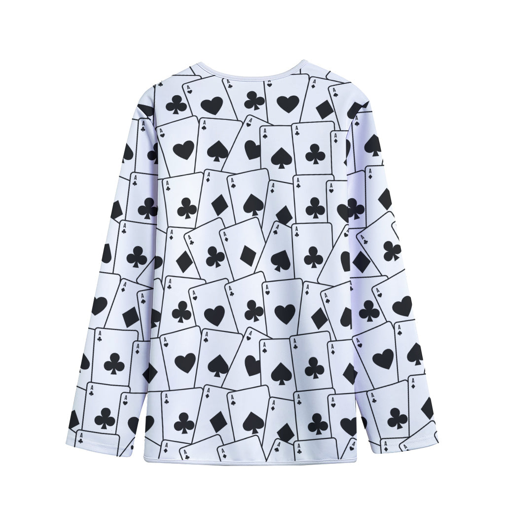 Ace Playing Cards Pattern Print Long Sleeve Short Coat