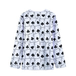 Ace Playing Cards Pattern Print Long Sleeve Short Coat