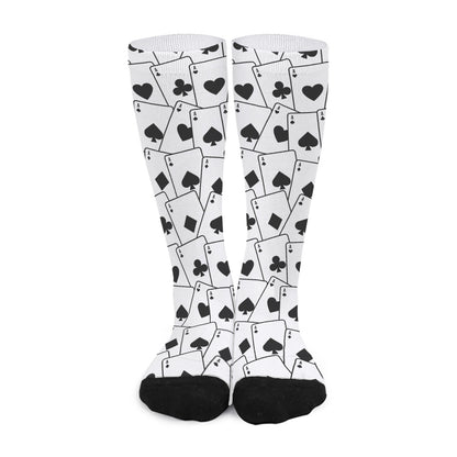 Ace Playing Cards Pattern Print Long Socks