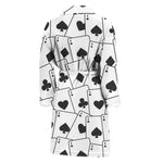 Ace Playing Cards Pattern Print Men's Bathrobe