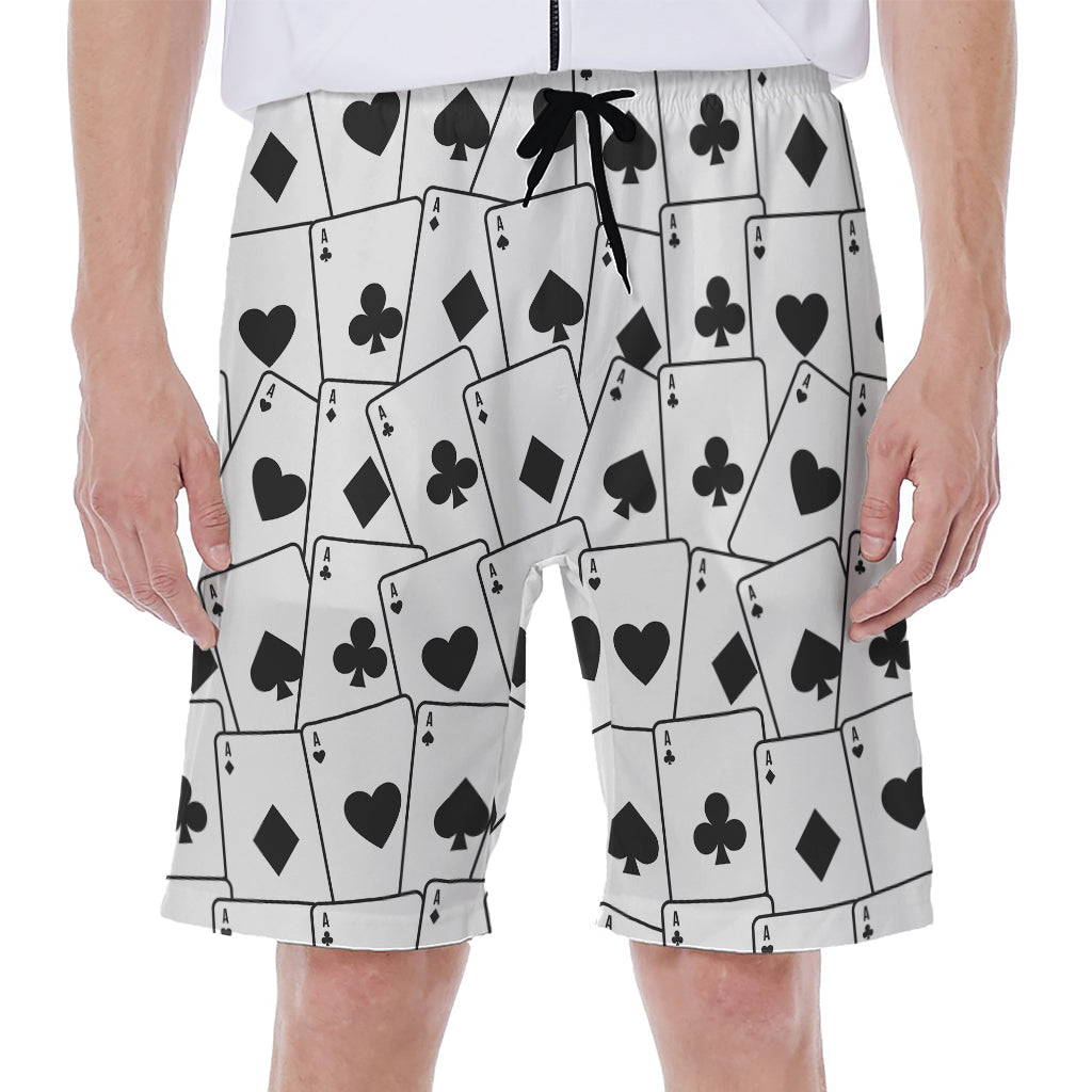 Ace Playing Cards Pattern Print Men's Beach Shorts