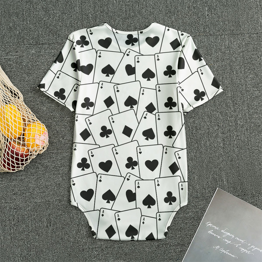 Ace Playing Cards Pattern Print Men's Bodysuit