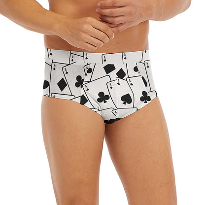 Ace Playing Cards Pattern Print Men's Briefs
