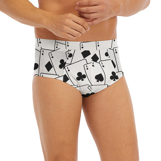 Ace Playing Cards Pattern Print Men's Briefs