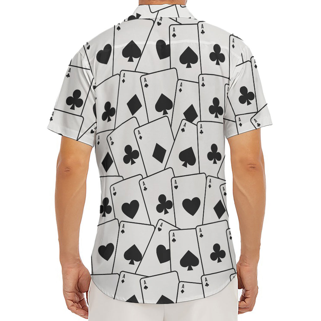 Ace Playing Cards Pattern Print Men's Deep V-Neck Shirt