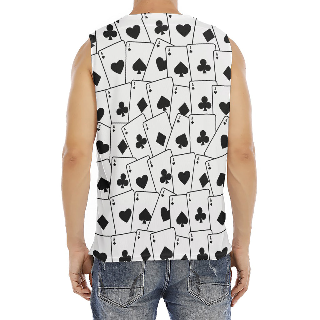 Ace Playing Cards Pattern Print Men's Fitness Tank Top