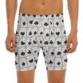 Ace Playing Cards Pattern Print Men's Long Boxer Briefs