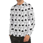 Ace Playing Cards Pattern Print Men's Long Sleeve Rash Guard