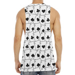 Ace Playing Cards Pattern Print Men's Muscle Tank Top