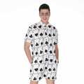 Ace Playing Cards Pattern Print Men's Romper