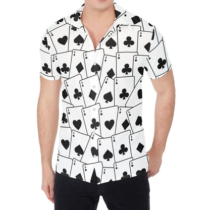 Ace Playing Cards Pattern Print Men's Shirt