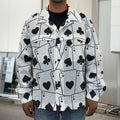 Ace Playing Cards Pattern Print Men's Shirt Jacket