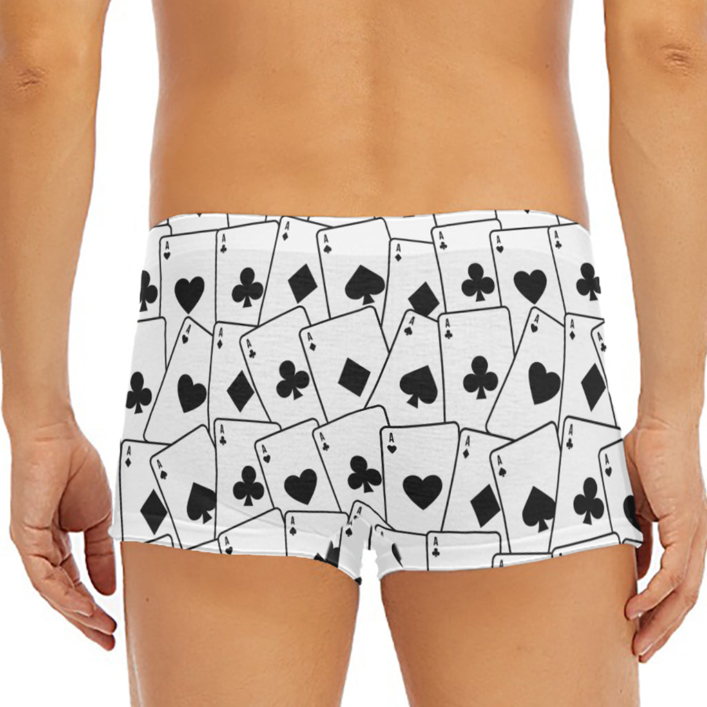 Ace Playing Cards Pattern Print Men's Short Boxer Briefs