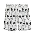 Ace Playing Cards Pattern Print Men's Athletic Shorts
