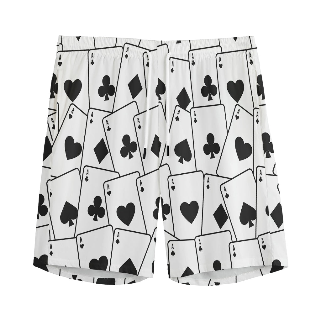 Ace Playing Cards Pattern Print Men's Sports Shorts