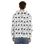 Ace Playing Cards Pattern Print Men's Velvet Pullover Hoodie