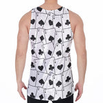 Ace Playing Cards Pattern Print Men's Velvet Tank Top
