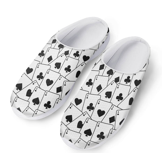 Ace Playing Cards Pattern Print Mesh Casual Shoes