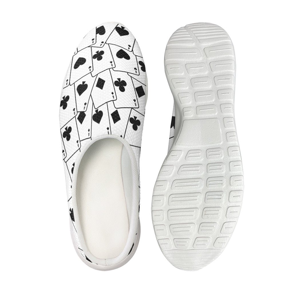 Ace Playing Cards Pattern Print Mesh Casual Shoes