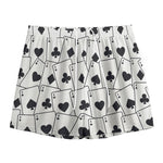 Ace Playing Cards Pattern Print Mesh Shorts
