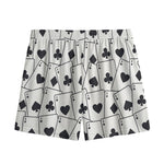 Ace Playing Cards Pattern Print Mesh Shorts