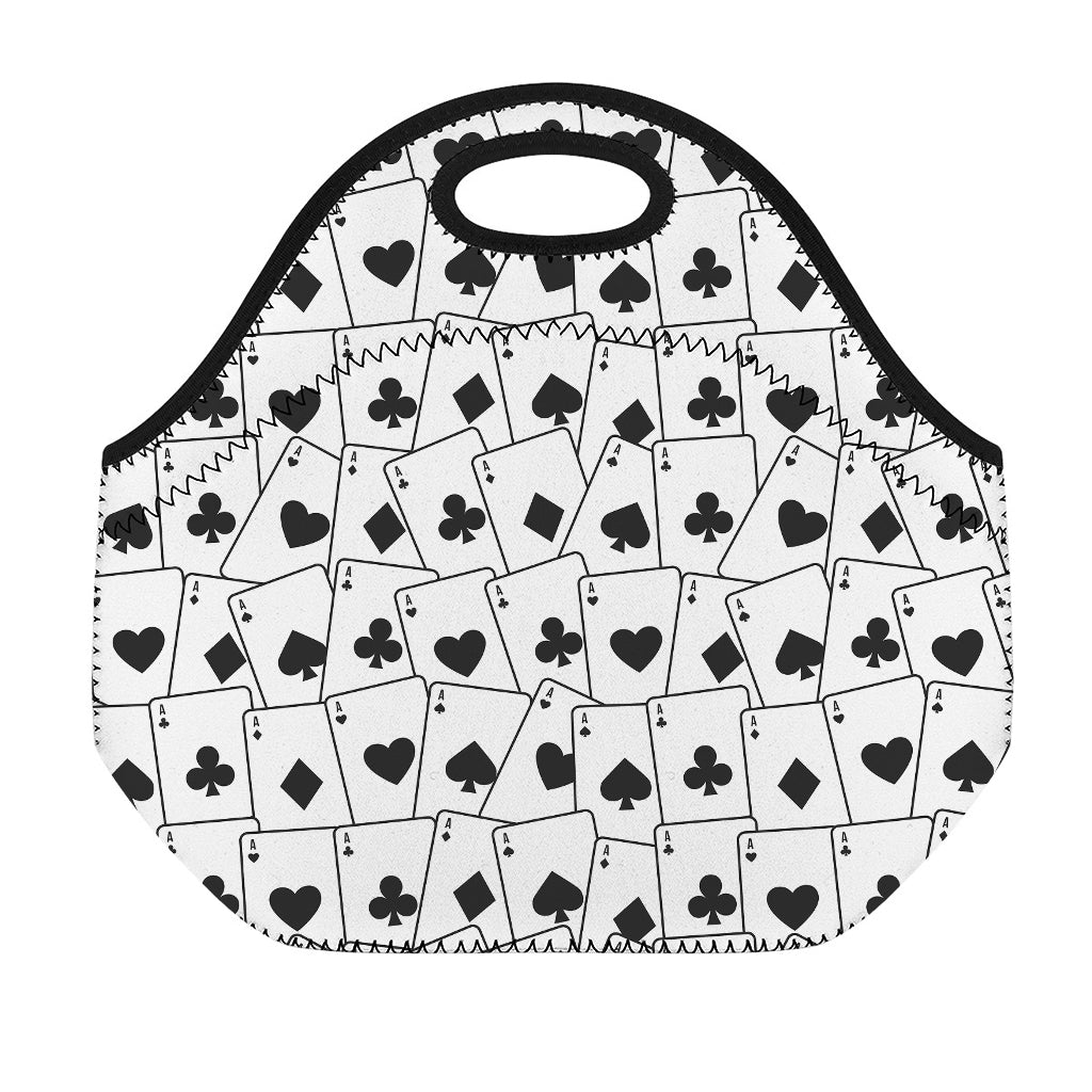 Ace Playing Cards Pattern Print Neoprene Lunch Bag