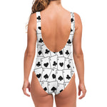 Ace Playing Cards Pattern Print One Piece Swimsuit