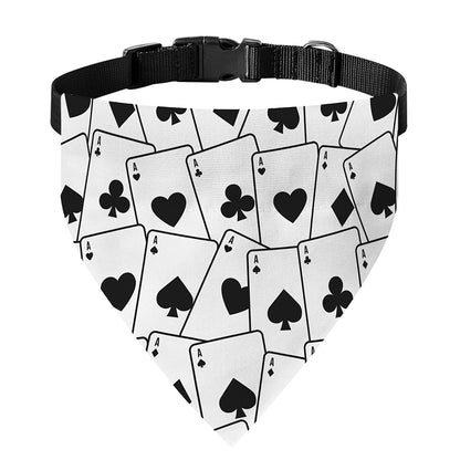 Ace Playing Cards Pattern Print Over The Collar Dog Bandana