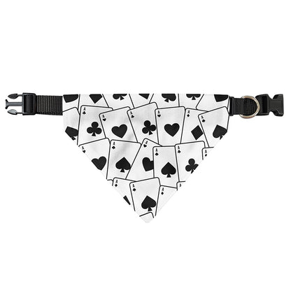 Ace Playing Cards Pattern Print Over The Collar Dog Bandana