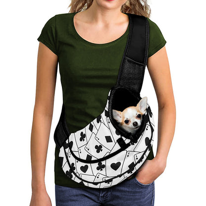 Ace Playing Cards Pattern Print Pet Sling Carrier