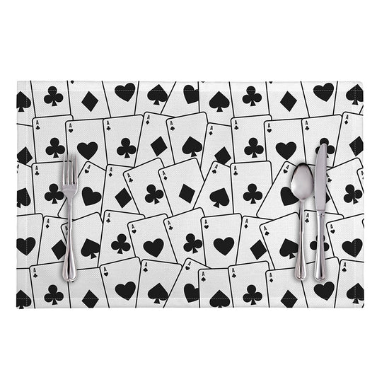 Ace Playing Cards Pattern Print Placemat
