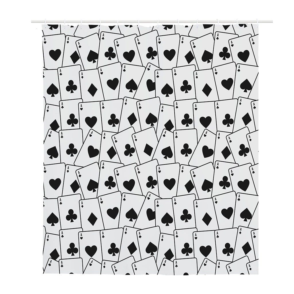 Ace Playing Cards Pattern Print Polyester Shower Curtain