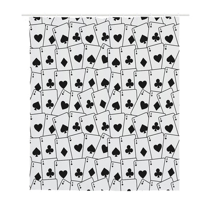 Ace Playing Cards Pattern Print Polyester Shower Curtain