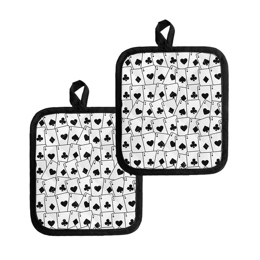 Ace Playing Cards Pattern Print Pot Holders