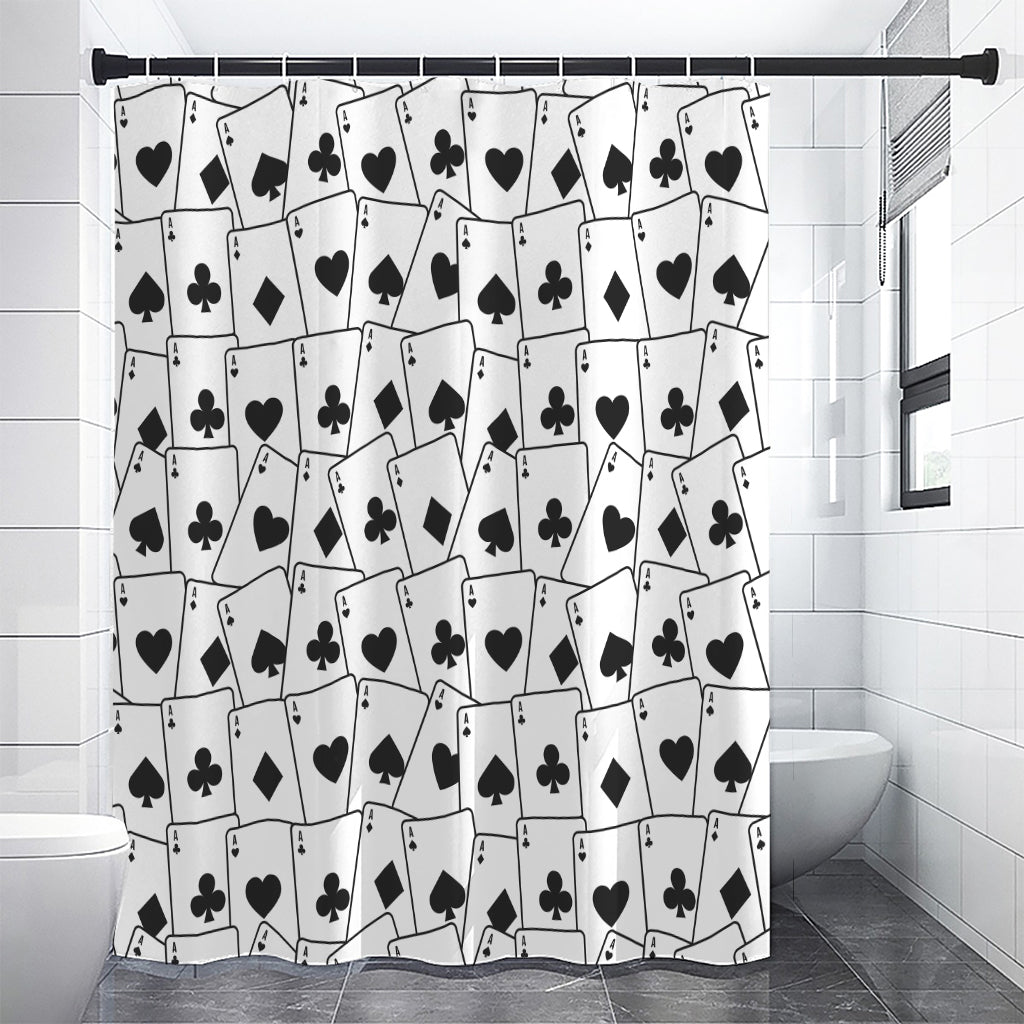 Ace Playing Cards Pattern Print Premium Shower Curtain