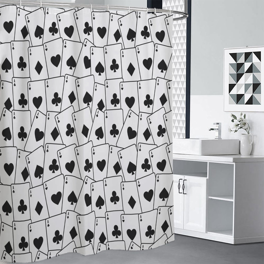 Ace Playing Cards Pattern Print Premium Shower Curtain