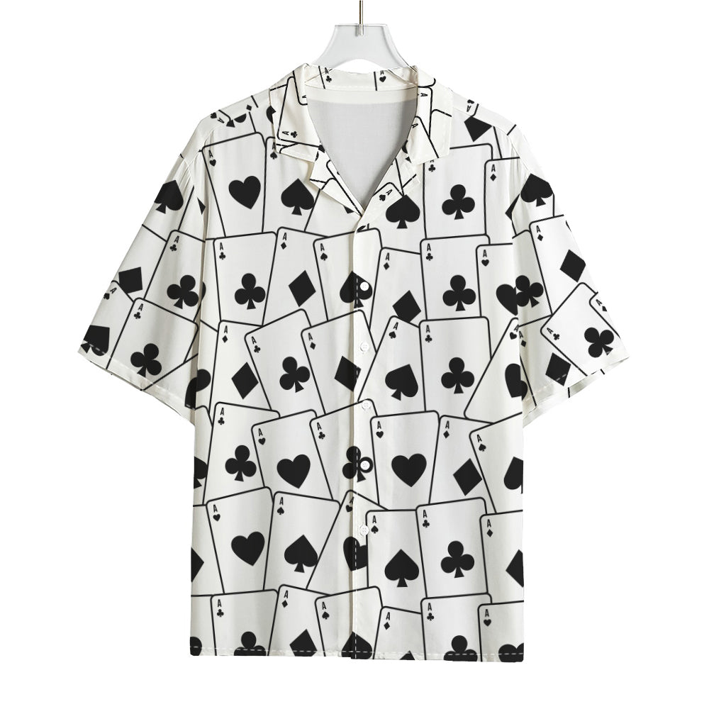 Ace Playing Cards Pattern Print Rayon Hawaiian Shirt