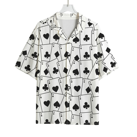 Ace Playing Cards Pattern Print Rayon Hawaiian Shirt