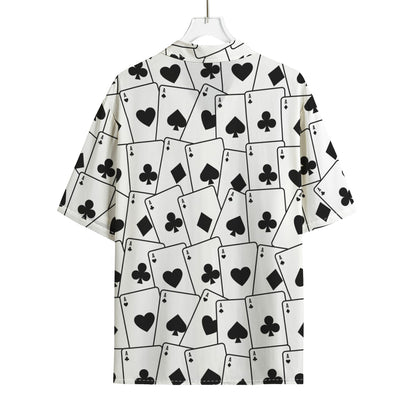 Ace Playing Cards Pattern Print Rayon Hawaiian Shirt