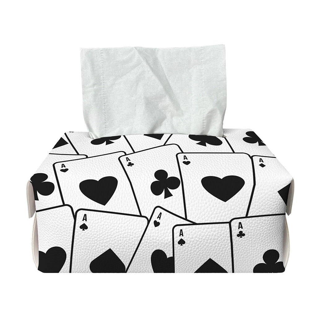 Ace Playing Cards Pattern Print Rectangle Tissue Box Cover