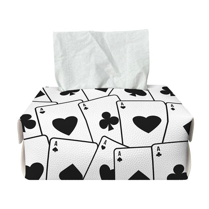 Ace Playing Cards Pattern Print Rectangle Tissue Box Cover