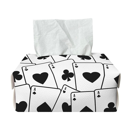 Ace Playing Cards Pattern Print Rectangle Tissue Box Cover