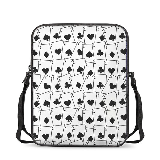 Ace Playing Cards Pattern Print Rectangular Crossbody Bag
