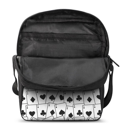 Ace Playing Cards Pattern Print Rectangular Crossbody Bag