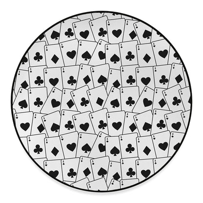 Ace Playing Cards Pattern Print Round Floor Mat