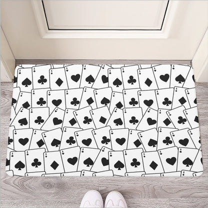 Ace Playing Cards Pattern Print Rubber Doormat