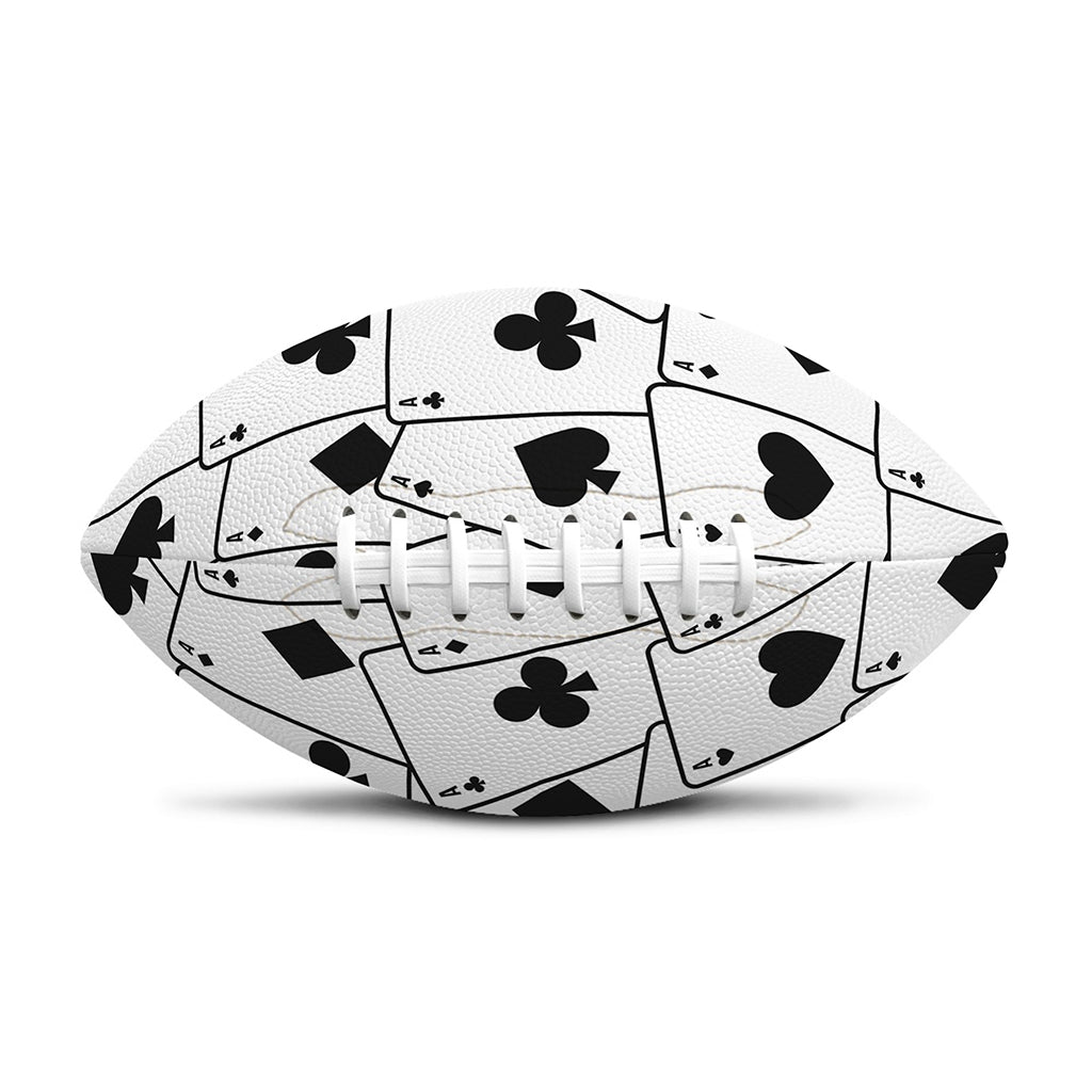 Ace Playing Cards Pattern Print Rugby Ball