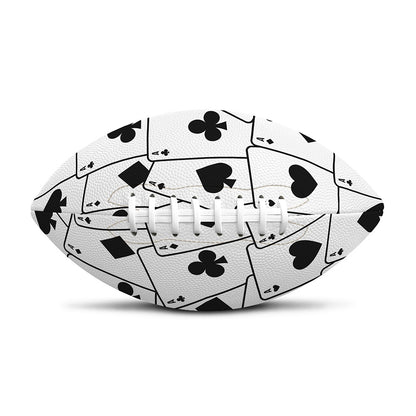 Ace Playing Cards Pattern Print Rugby Ball